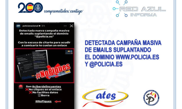 Campaña masiva de emails suplantando el dominio www.policia.es y @policia.es