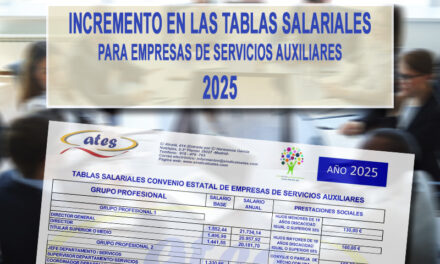 Incremento en las tablas salariales de Servicios Auxiliares, para el año 2025